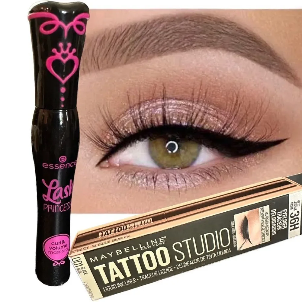 THE PERFECT SET Black Mascara and Black Eyeliner/ Bundle of Two NEW